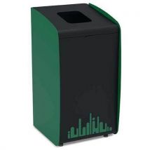 Borne À Déchets Modulaire Roxy - Noir-vert - 80 L