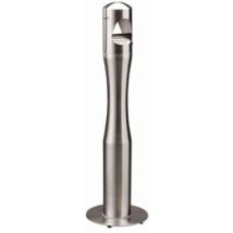 Medial - Cendrier sur pied Birkin - Inox 4L Gris - 100cm Hauteur - Fermeture Sécurisée