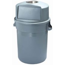 Medial - Poubelle extérieure avec cendrier 120L Gris - Ouverture basculante - Gestion des déchets