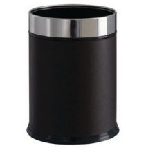 Medial - Corbeille à papier cylindrique Acier Noir 13L - Ronde 31cm - Gestion des déchets intérieure