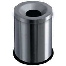 Medial - Corbeille anti-feu Grisù 15 L - Acier brossé Argent - Sécurité et Design