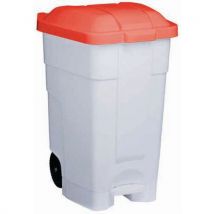 Conteneur Mobile À Pédale Contibasic - Blanc-rouge - 70 L