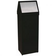 Medial - Poubelle Storico à trappe basculant - Noir 50 L - Métal Acier Époxy - Intérieur/Extérieur