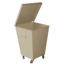 Poubelle Metal 62 L Avec Couvercle Et Roulettes