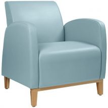 Fauteuil Marsan Pied Hêtre Enduit Pvc Aigue-marine