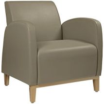 GGI - Fauteuil Marsan 1 place - PVC terre, pied hêtre - Marron clair - Espace détente, 79x70cm