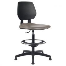 Siège Haut Sur Roulettes Tyka Dos Pu Assise Taupe + R-pied