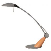 Lampe De Bureau Swingo Grise Et Bois Naturel