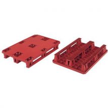 Palette Plastique 1000x1200 Pleine Brun Rouge 9 Plots