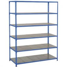 Rayonnage Rapid 2 6 Tablettes Metal 1980x1220x455 Bleu