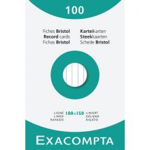 Étui De 100 Fiches - Bristol Ligné Non Perforé 100x150mm