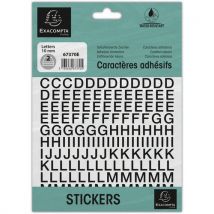 Pochette De Lettres Adhésives Noires A-z 10 Mm