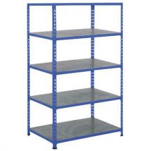 Rayonnage Manutan Rapid 2 1830x915x455 5 Tablet Metal Bleu