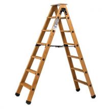 Escabeau Double Accès Bois 2x6 Marches + Tablette