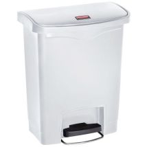 Rubbermaid - Collecteur Slim Jim Step On Front Step Plastique 30 L Blanc