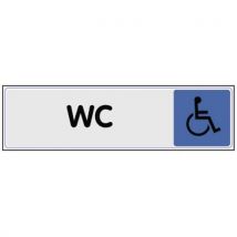 Plaque De Signalisation 170x40 Texte Wc Handic Apes Logo Ble