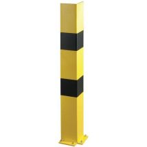 Mottez - Poteau de protection d'angle XXL - Hauteur 120cm - Acier Noir/Jaune - Usage Entrepôt