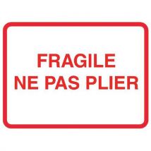 Rouleau Étiquette Fond Blanc 49x68mm "fragile Ne Pas Plier"