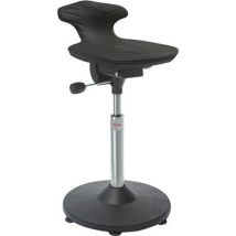 Global Professional Seating - Tabouret Assis Debout Venus Trumpet - Polyuréthane Noir - Réglable 42-55cm - Ergonomique 5 Ans Garantie