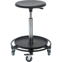 Global Professional Seating - Tabouret d'atelier Sigma Bas - Roulettes, Vérin à Gaz, Repose-pieds - Charge 110kg - Hauteur Réglable 32-39cm