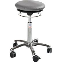 Global Professional Seating - Tabouret Pilates Bas - Imitation Cuir Gris - Hauteur Réglable 43-56 cm - 110 kg Max