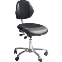 Siège atelier DUO - Imitation cuir et Tissu - Medium - Noir - Global Professional Seating