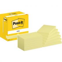 Post-it - 12 Notes Post-it 76 x 127 mm 12 blocs jaune - Post-it
