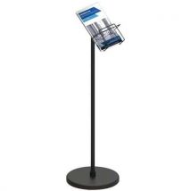 Porte Brochures A4 Sur Pied En Acier Noir