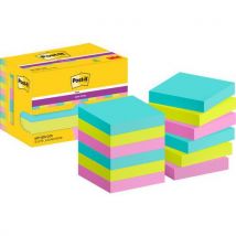 Post-it 1 Notes Super Sticky 47.6 Mm X 47.6 Mm 12 Blocs Assortis Cosmic