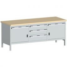 Bott 1 Etabli En Hêtre Cubio - 2 Portes - 5 Tiroirs - L2000mm - Bott