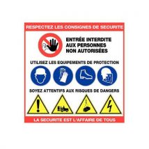 Panneau Respectez Consigne Securite - Rigide 480x480mm