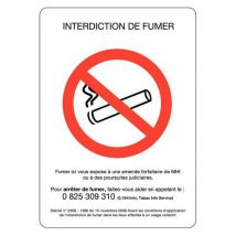 Panneau Interdiction De Fumer A5 Adhesif 148x 215 Mm