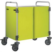 Chariot De Service Habillage Vert - 3 Plateaux
