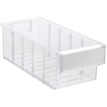 Bac D'étagère Transparents Étiquette Incuse Sans Séparation
