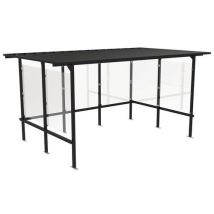 Abri Plus - Abri fumeurs Beaufortain 4,05 x 2,44 m Noir Profond - Acier Galvanisé - 5 Ans Garantie