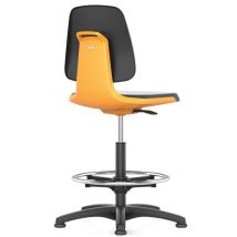 Bimos - Siège d'atelier Labsit Supertec Flex 3D - Orange - Hauteur réglable 52-77cm - Repose-pieds - Éco-responsable
