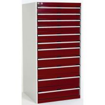 Armoire atelier tiroirs SL-87 - 11 tiroirs, Rouge - Bott