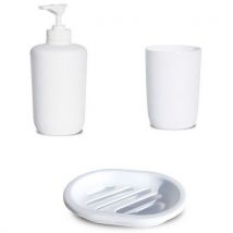 Arvix - Set à poser 3 pièces Blanc Plastique - Équipement salle de bain pratique et moderne