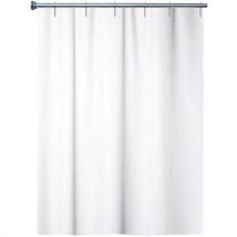 Rideau De Douche Uni Polyester -blanc-avec Anneaux C -arvix