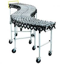 Convoyeur Galets Acier Extensible - 4 Pieds - Largeur 500 Mm