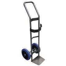 Stockman - Diable de manutention cylindrique - Charge 200 kg - Roues silencieuses en caoutchouc - Acier gris