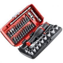 Facom 1 Coffret De 38 Pièces 1/4" 6 Pans - Cliquet Étanche
