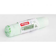 Sac Poubelle À Lien Coulissant - Déchets Organiques-30l-vert