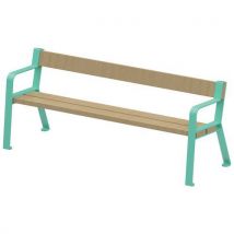 Banc Forézien Enfant 137 Cm Bois Naturel Acier Bleu 6027