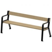 Banc Forézien Enfant 137 Cm Bois Naturel Acier Noir 9004