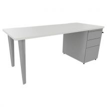 Bureau Evidence 180x80 Blanc Caisson Porteur/pied Alu