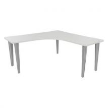 Bureau Evidence Symétrique 160x160 Blanc/alu