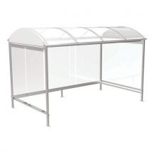 Abri Fumeurs Combrailles 4x24 Verre Aluminium Blanc