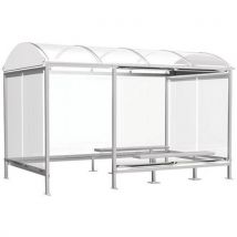 Abri Fumeurs Combrailles 26x225 Aluminium Blanc