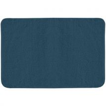 Tapis Sortie De Bain Bleu Majolica - Mircofibre - 45x75 Cm